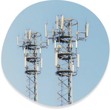 two telecommunication towers